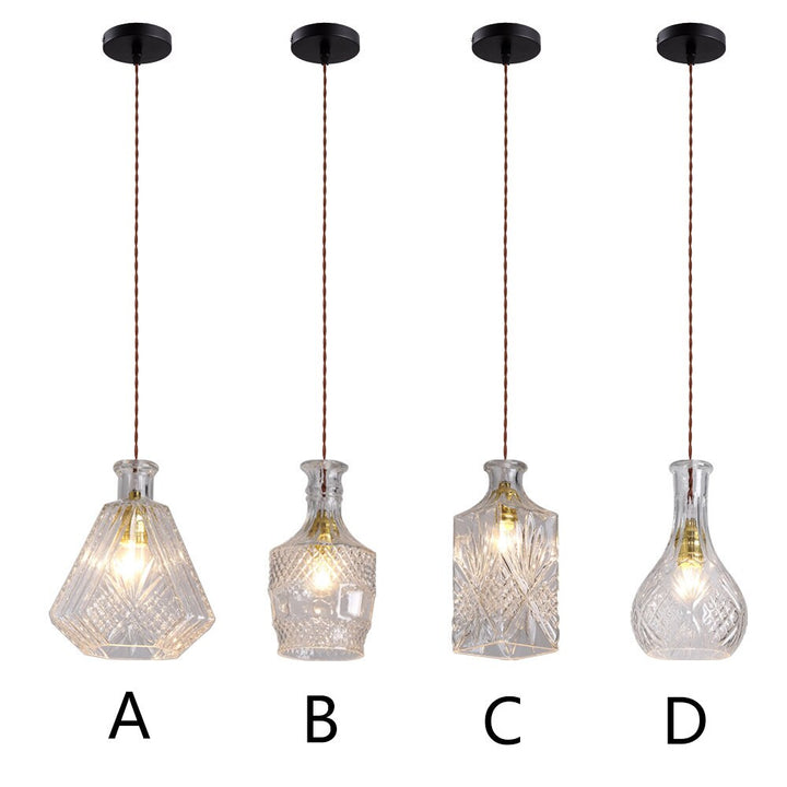 Vintage Cut Glass Pendant Lights- Sindri - Louve Lights