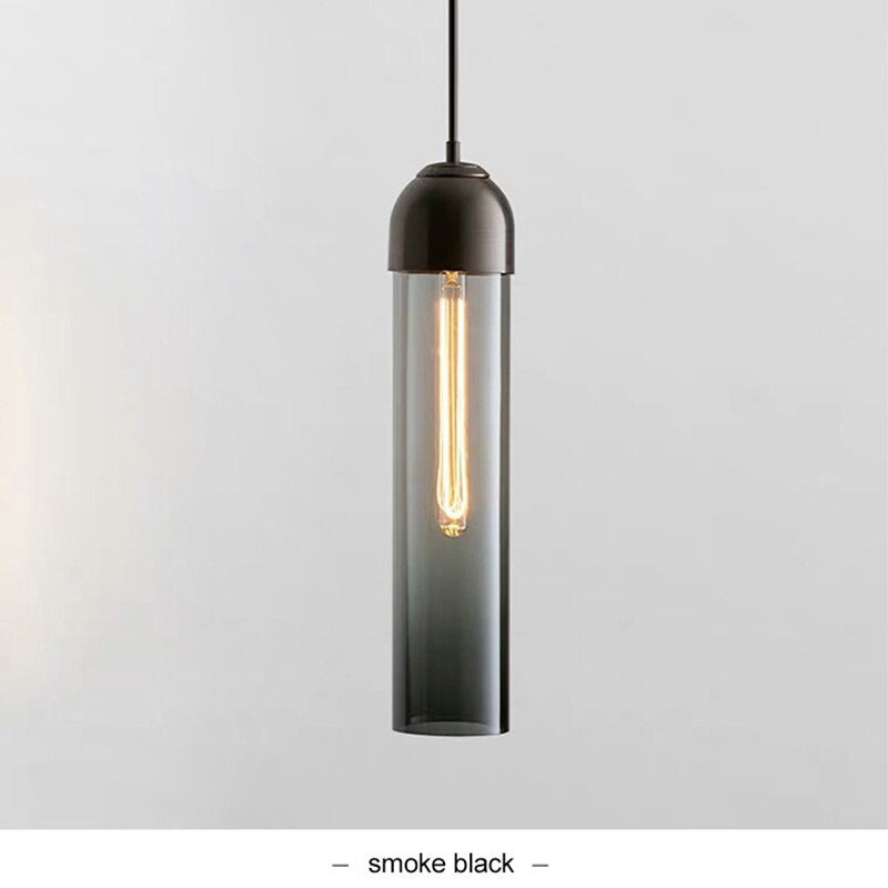 Modern Long Hanging Glass Pendant Light - Anette - Louve Lights