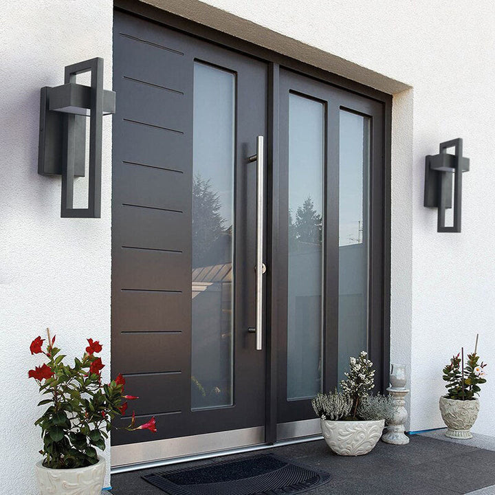 Outdoor LED Wall Light- Modern Black Porch Light- Smilla