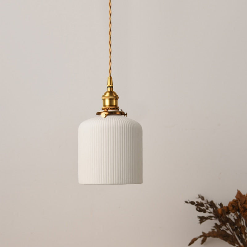 Modern Ceramic Hanging Pendant Light - Caja - Louve Lights