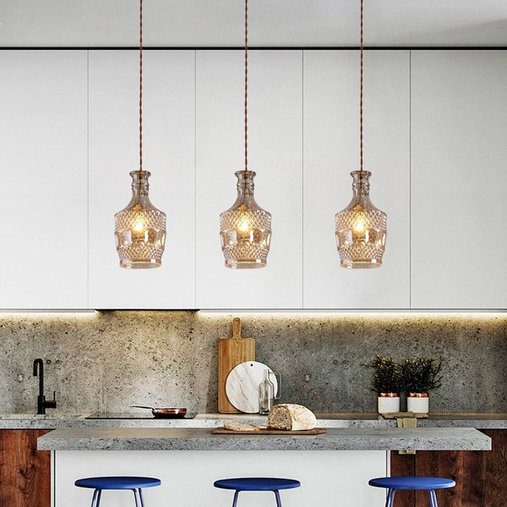 Vintage Cut Glass Pendant Lights- Sindri - Louve Lights