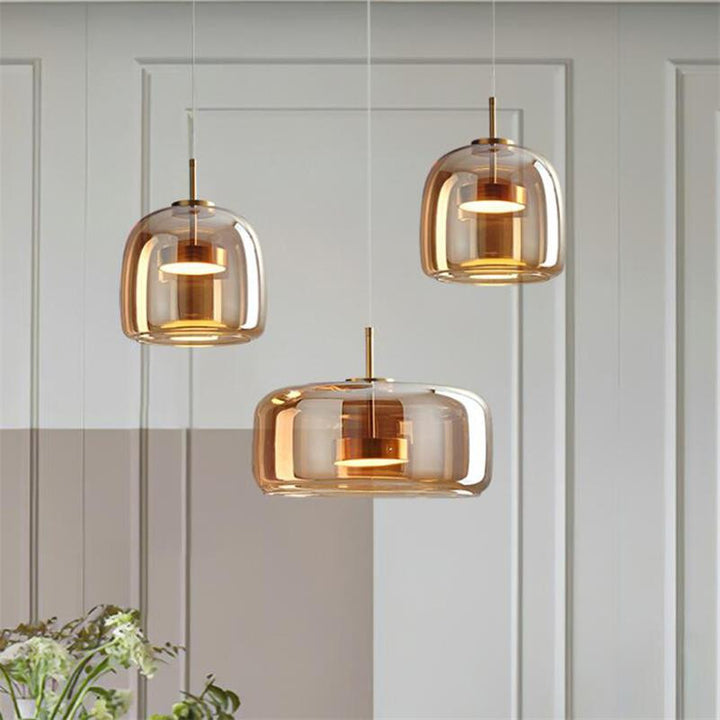 Modern Glass LED Pendant Light- Kitchen Dining LED Hanging Light- Bente - Louve Lights