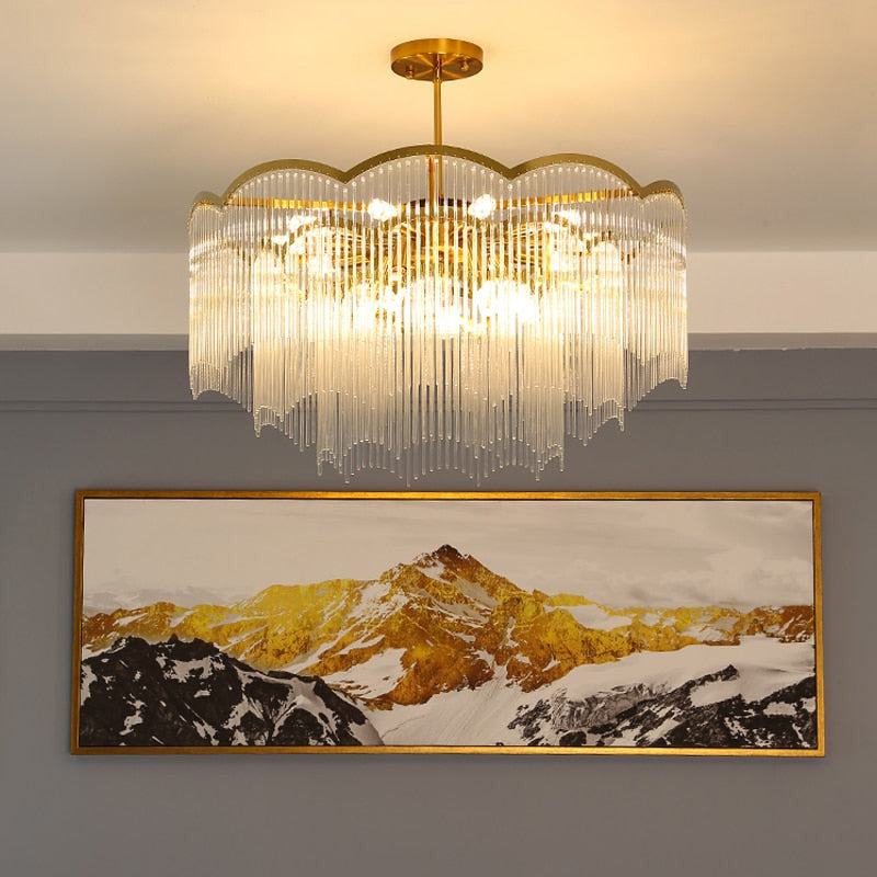 Luxury Crystal Glass Modern Chandelier- Living Room Chandelier- Gunvor