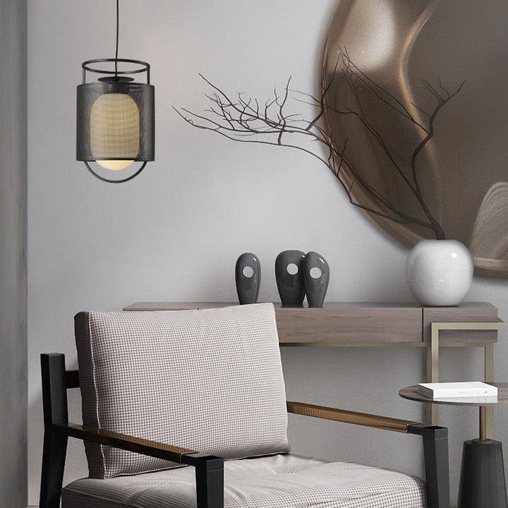 Modern Industrial Mesh & Glass Pendant Light- Eleo - Louve Lights