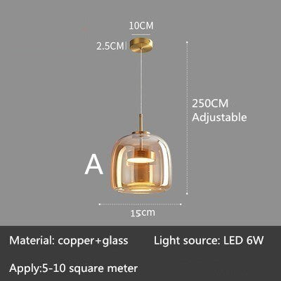 Modern Glass LED Pendant Light- Kitchen Dining LED Hanging Light- Bente - Louve Lights