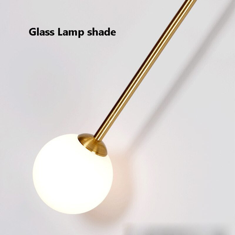 Rotatable Metal & Glass Globe Wall Lamp- Modern Geometric Wall Light- Zinovia