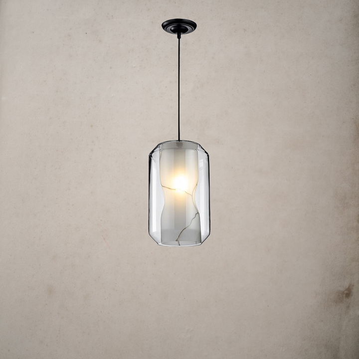 Marble Style Glass Pendant Light- Modern Hanging Light- Chrysa - Louve Lights