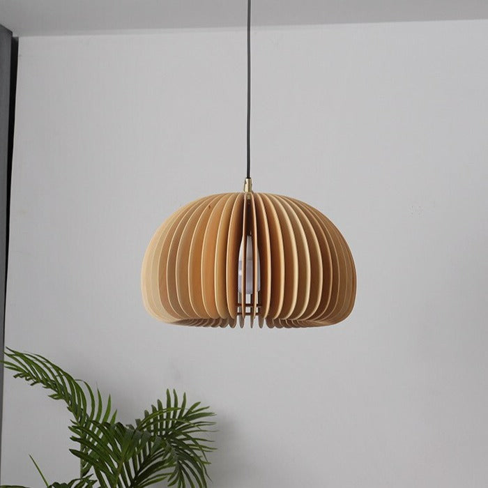 Modern Hanging Pendant Light Made From Wood- Dinning and Living Room Light - Olvir - Louve Lights