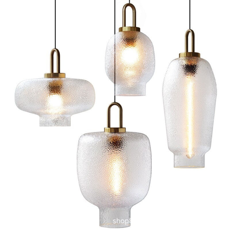 Modern Patterned Glass Pendant Light For Kitchens & Diners- Raleigh - Louve Lights