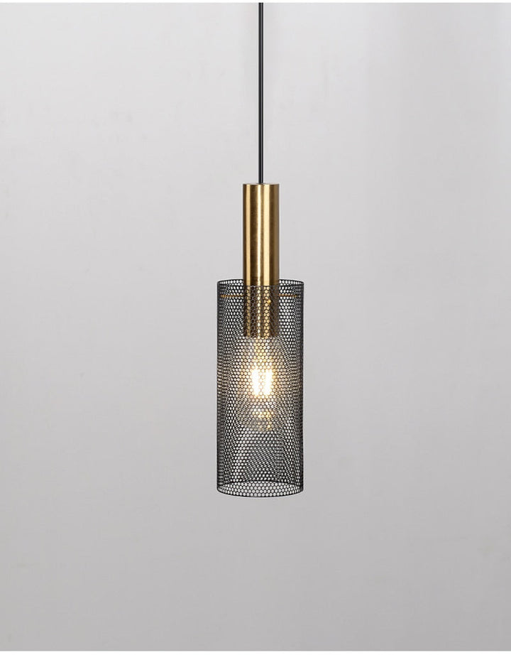 Modern Industrial Mesh Lampshade Pendant Light- Carlyn - Louve Lights