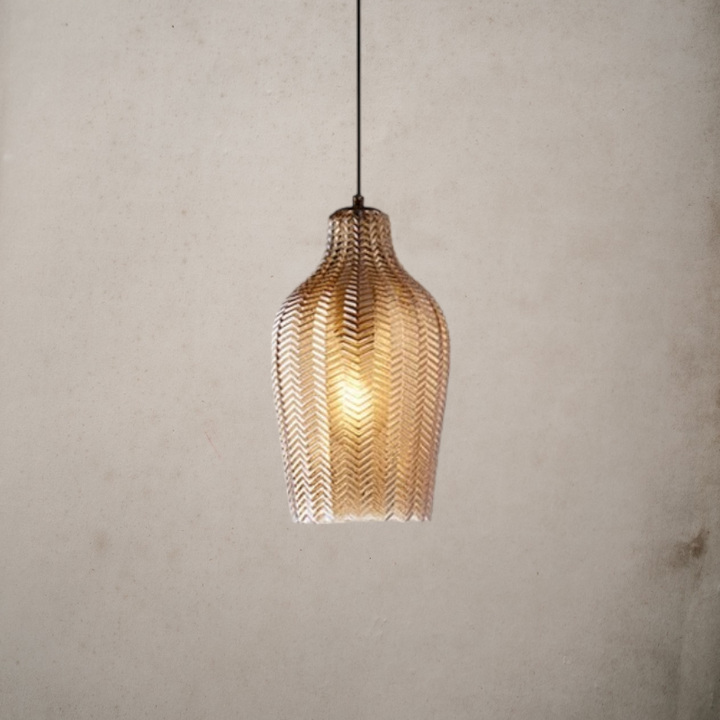 Modern Nordic Glass Hanging Pendant Light - Kaja - Louve Lights