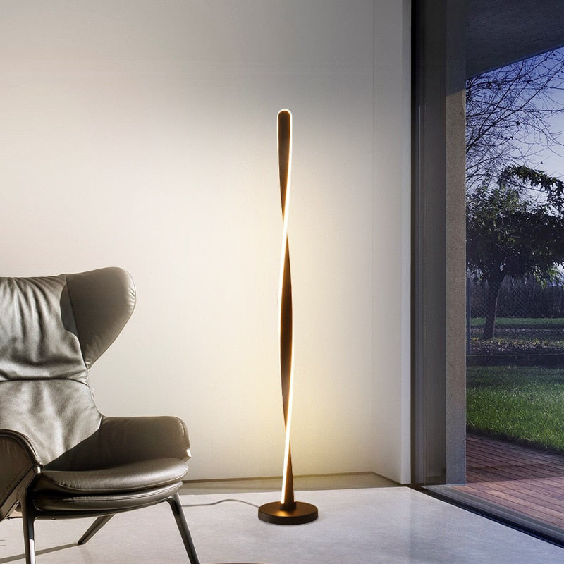 Modern Spiral LED Floor Standing Light- Adjustable Contemporary Floor Lamp- Vanj