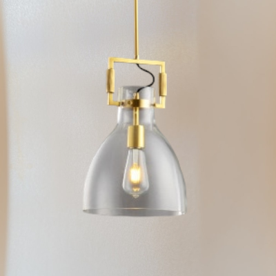 Modern Contemporary Clear Glass Pendant Light- Iskra - Louve Lights