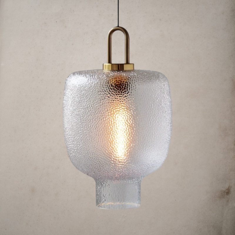 Modern Patterned Glass Pendant Light For Kitchens & Diners- Raleigh - Louve Lights