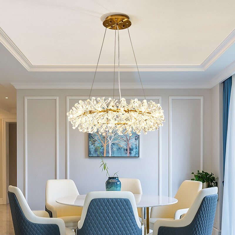 Flower Glass Crystal LED Chandelier- Modern Luxury Ceiling Light- Ina