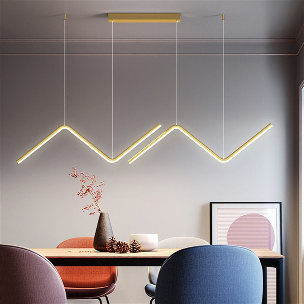 Contemporary LED Chandelier - Nordic Linear Light Fixture- Lotte