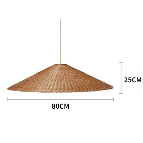 Japanese Hat Rattan Pendant Light- Retro Bamboo Hanging Light- Alberte - Louve Lights