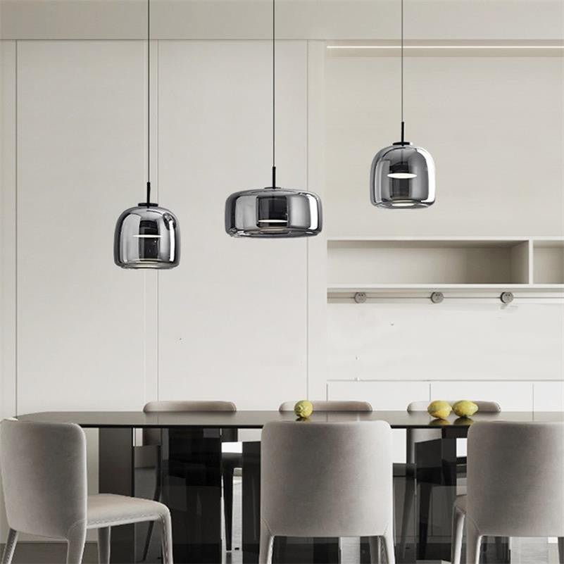 Modern Glass LED Pendant Light- Kitchen Dining LED Hanging Light- Bente - Louve Lights