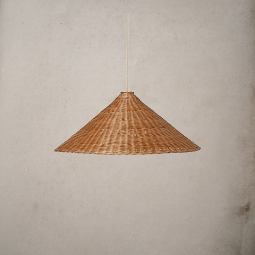 Japanese Hat Rattan Pendant Light- Retro Bamboo Hanging Light- Alberte - Louve Lights