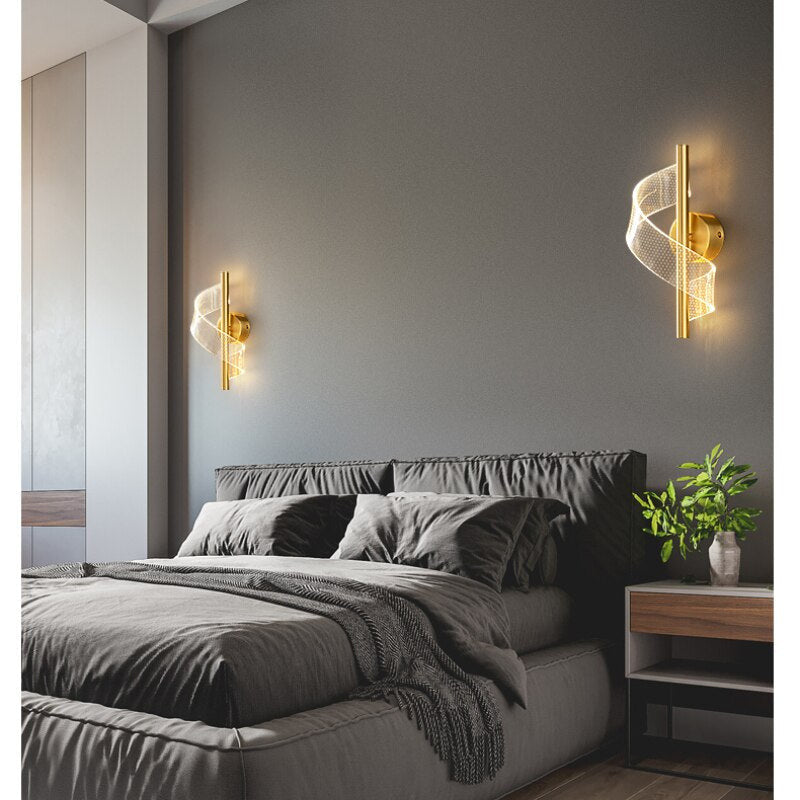 Spiral Acrylic LED Wall Lamp- Modern Luxury Wall Light- Charis