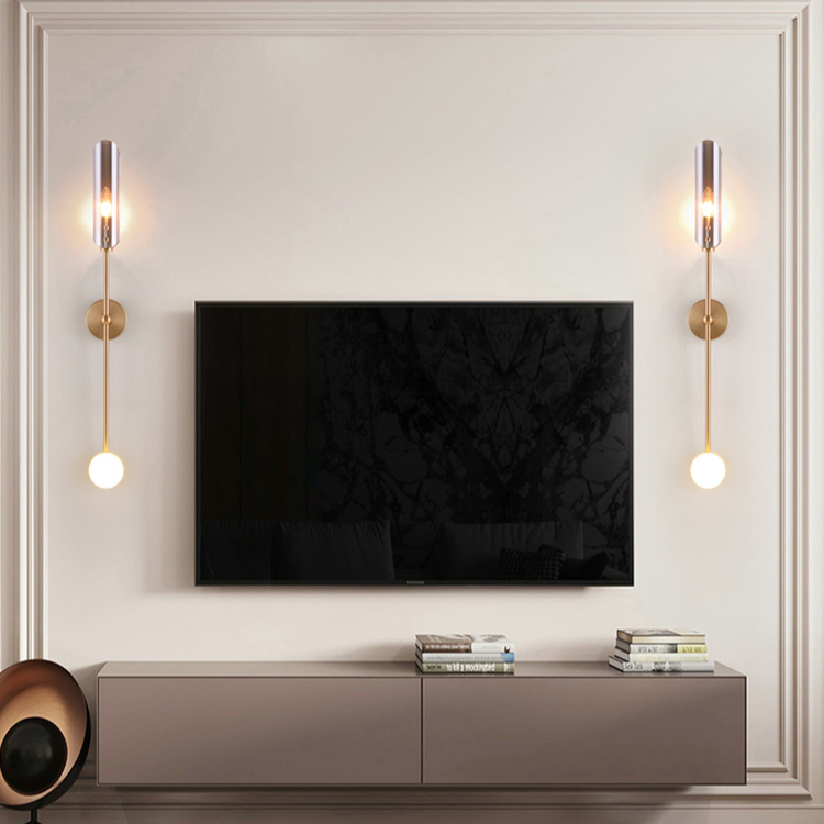 Double Wall Light Fixture- Modern Glass Wall Sconce- Kostis