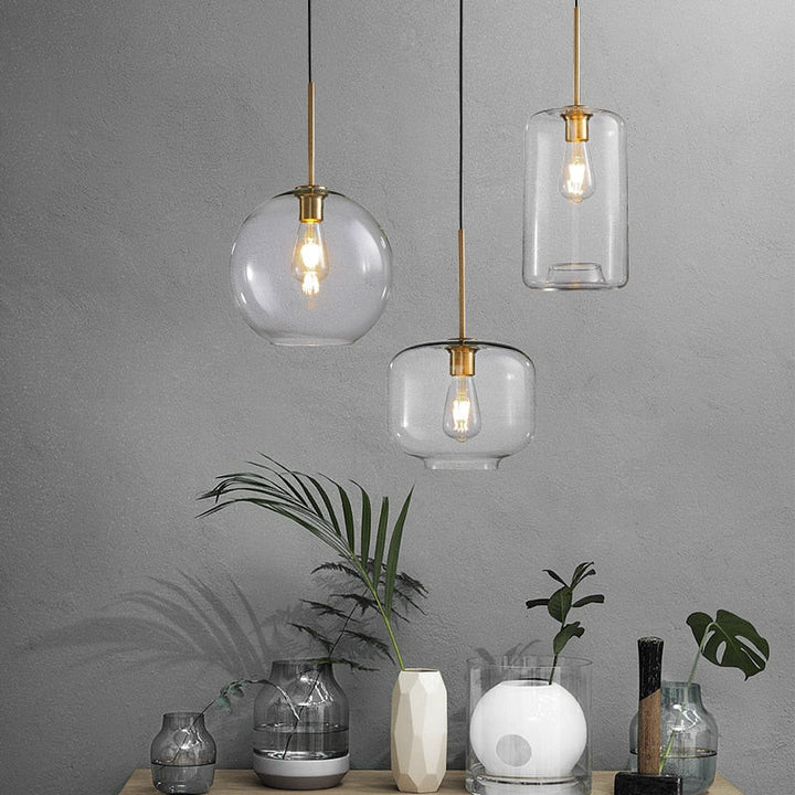 Contemporary Glass Pendant Light- Kitchen Island Pendant Lights- Goda - Louve Lights