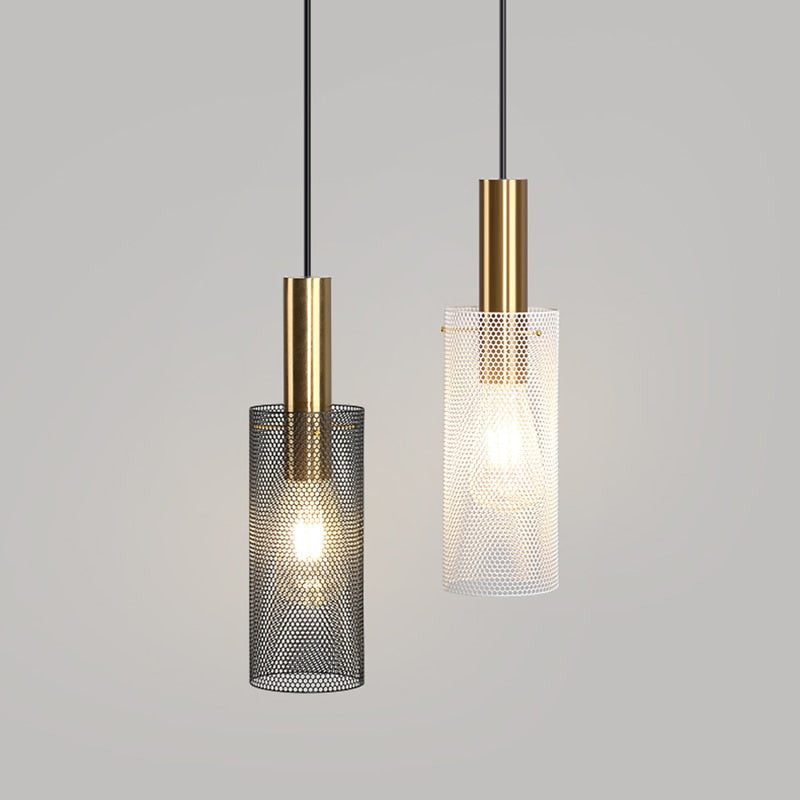 Modern Industrial Mesh Lampshade Pendant Light- Carlyn - Louve Lights