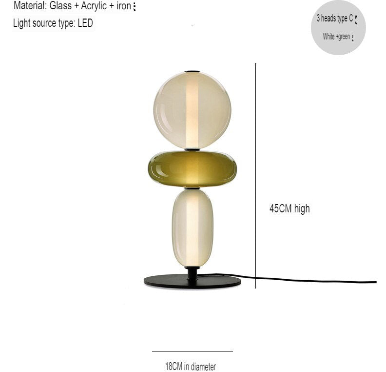 Colorful Pebbles Table Lamp- Modern Glass Desk Lamp- Helene
