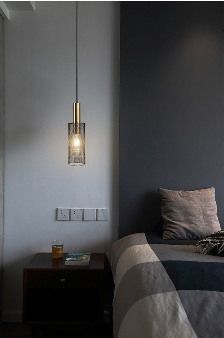 Modern Industrial Mesh Lampshade Pendant Light- Carlyn - Louve Lights