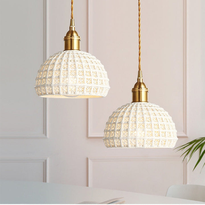 FINAL SALE - Modern Ceramic Hanging Pendant Light - Bine
