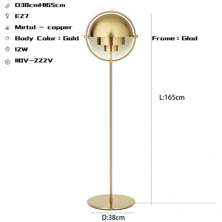 Metal Mid Century Style Floor Lamp- Modern Standing Lamp- Marika