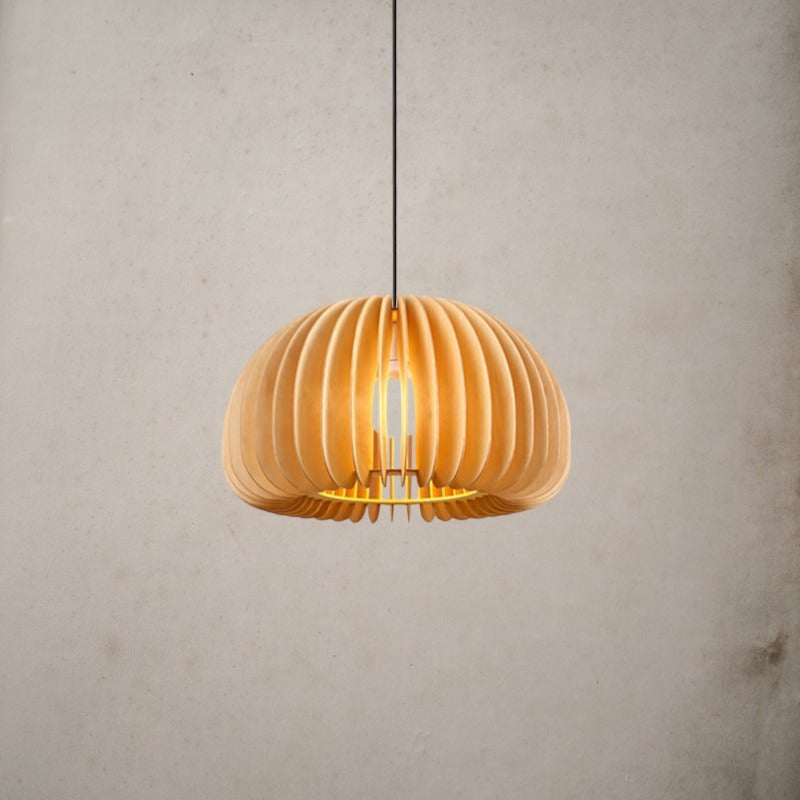 Modern Hanging Pendant Light Made From Wood- Dinning and Living Room Light - Olvir - Louve Lights