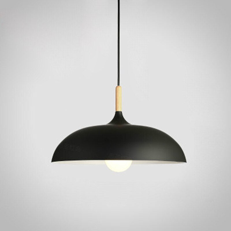 Modern Minimalist Wood & Aluminum Pendant Light - Anita - Louve Lights