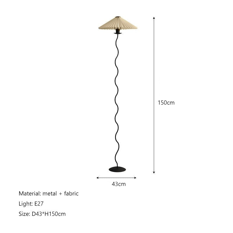 Fabric Lampshade Floor Lamp- Creative Mid Century Lamp- Irini