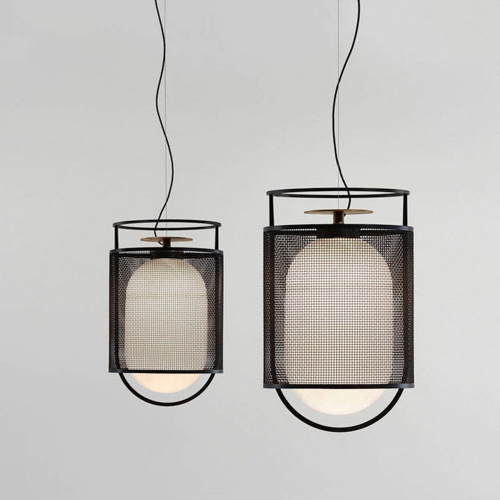 Modern Industrial Mesh & Glass Pendant Light- Eleo - Louve Lights