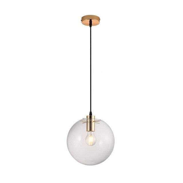 Modern Glass Globe Pendant Light- Glass & Brass Pendant Light- Viljar - Louve Lights