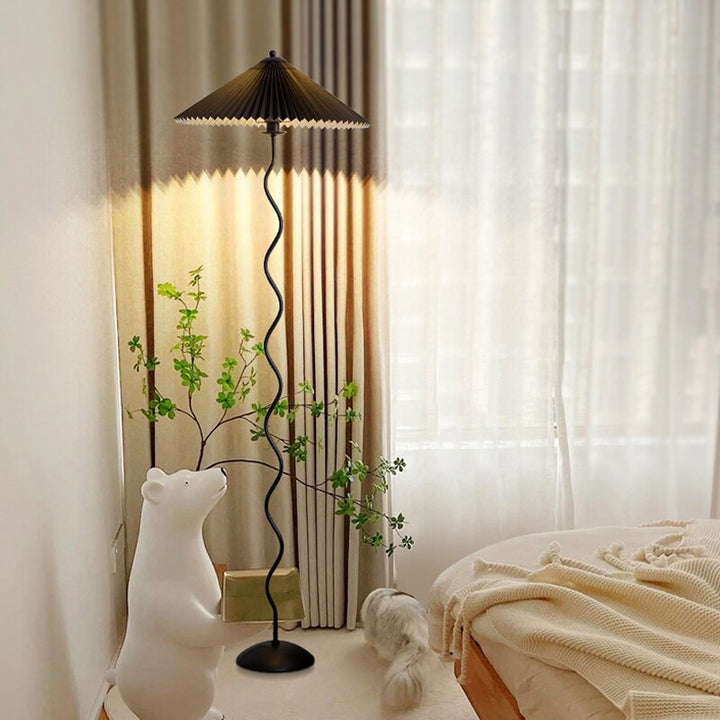 Fabric Lampshade Floor Lamp- Creative Mid Century Lamp- Irini