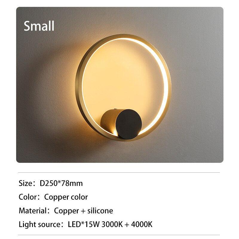 Copper Ring LED Wall Light- Modern Wall Lamp- Yianna