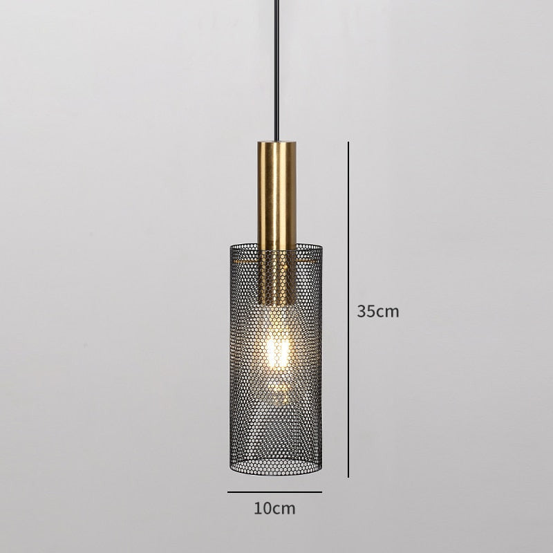 Modern Industrial Mesh Lampshade Pendant Light- Carlyn - Louve Lights