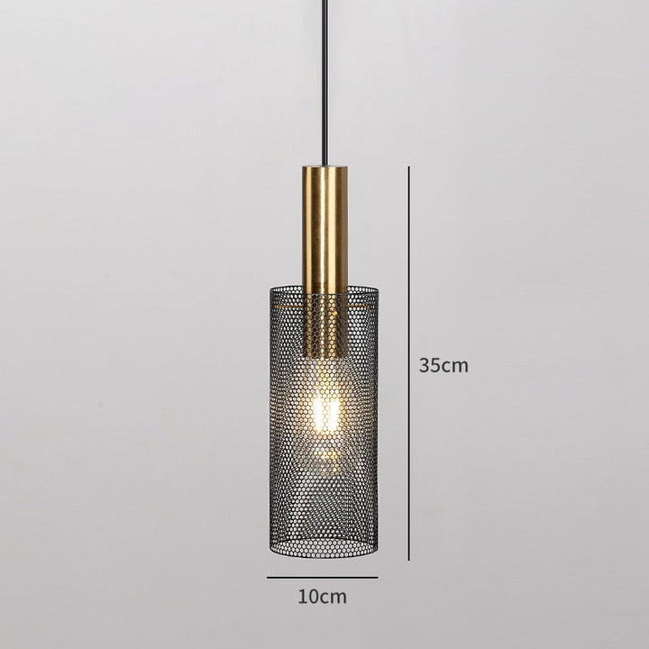 Modern Industrial Mesh Lampshade Pendant Light- Carlyn - Louve Lights