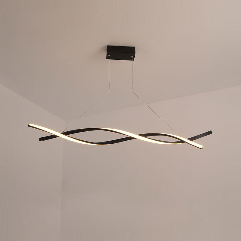 Suspended LED Contemporary Spiral Chandelier- Gray - Louve Lights