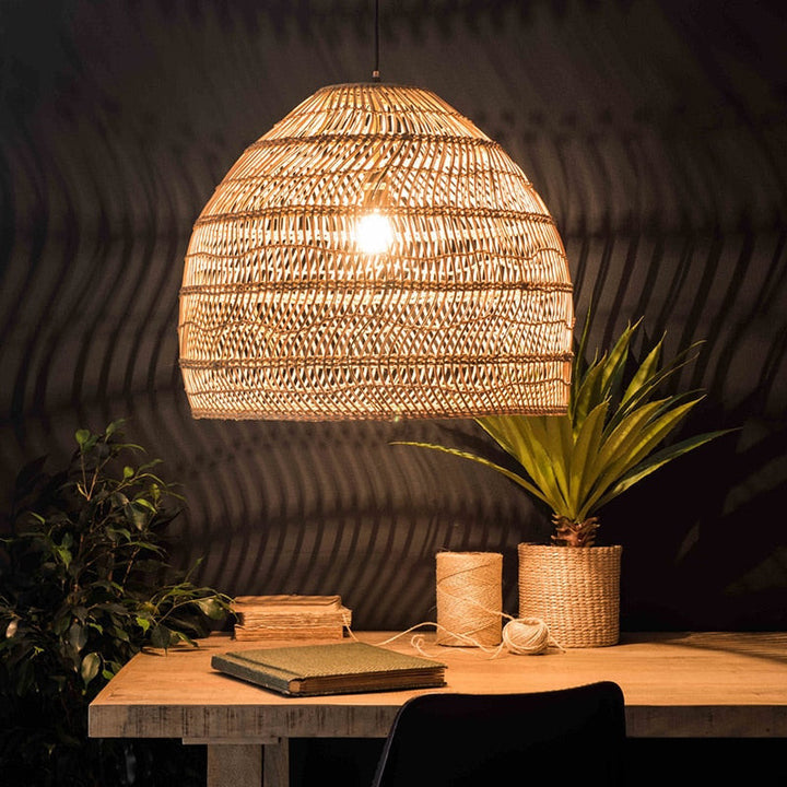 Handmade Rattan Basket Pendant Light- Nakato - Louve Lights