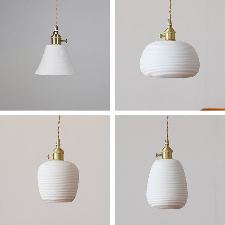 Handmade White Ceramic Pendant Lights- Judit - Louve Lights