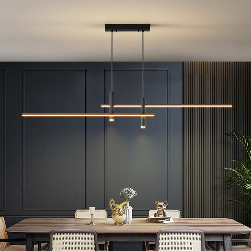 FINAL SALE - Minimalist Linear Pendant Light - Kitchen & Dining Room Light - Tano