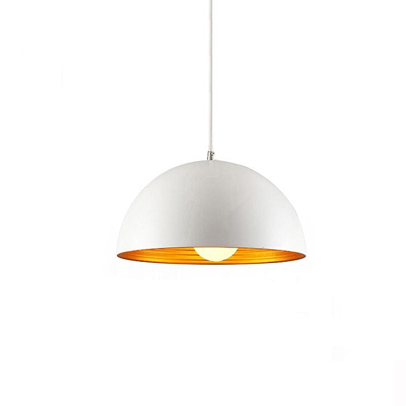 Modern Industrial Dome Pendant Light with Gold Inside- Sonam - Louve Lights