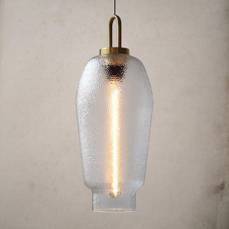 Modern Patterned Glass Pendant Light For Kitchens & Diners- Raleigh - Louve Lights