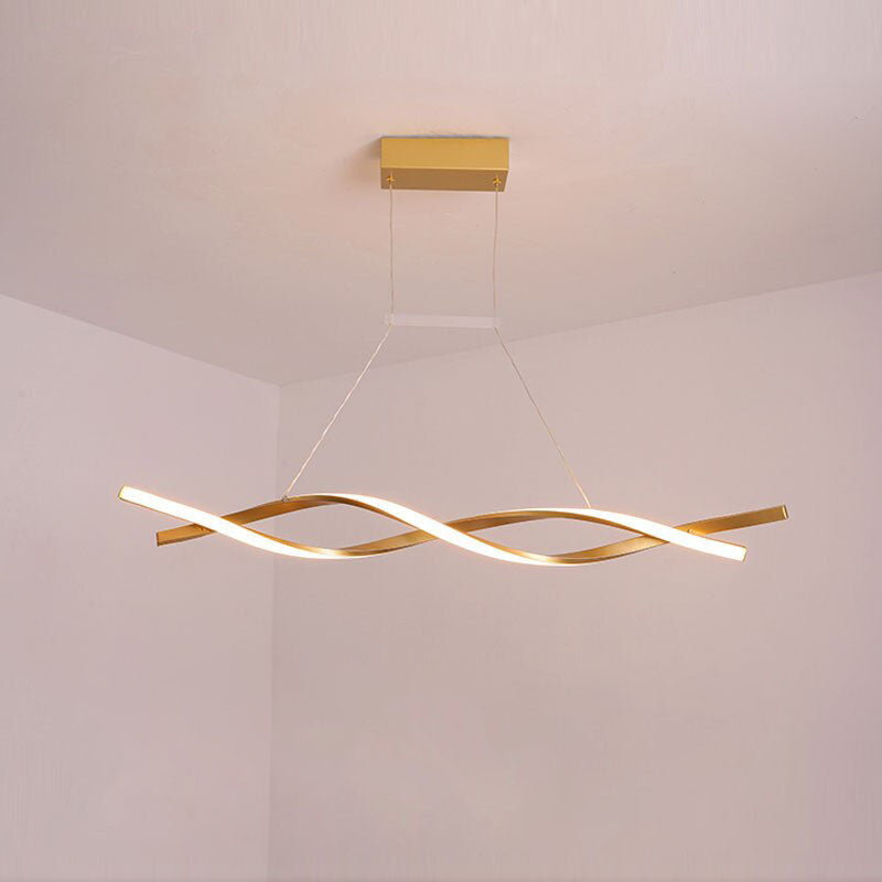 Suspended LED Contemporary Spiral Chandelier- Gray - Louve Lights