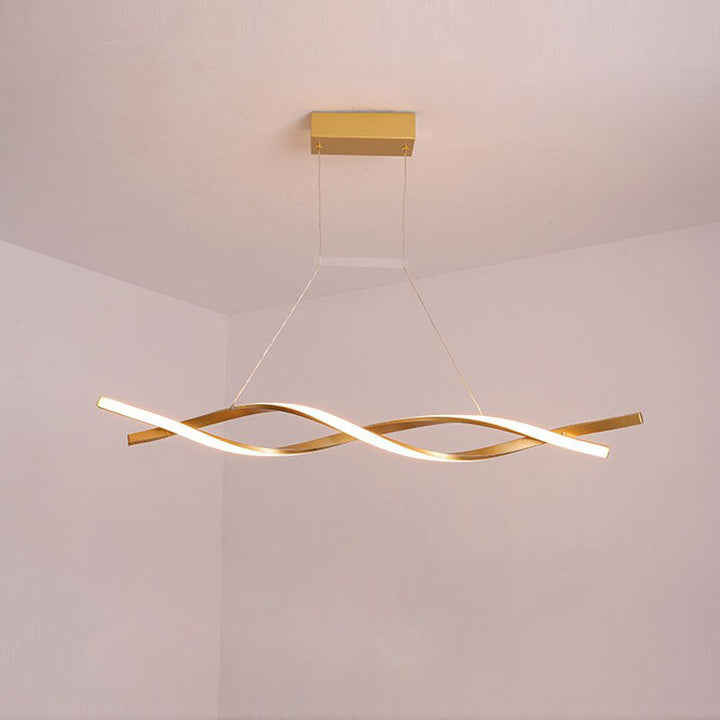 Suspended LED Contemporary Spiral Chandelier- Gray - Louve Lights