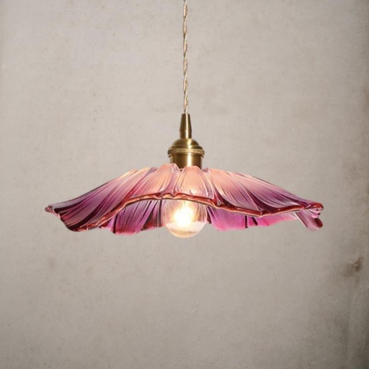 Modern Flower Glass Hanging Pendant Light - Edith - Louve Lights