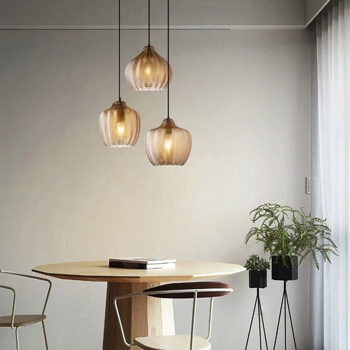 Modern Nordic Glass Hanging Pendant Light - Kaja - Louve Lights